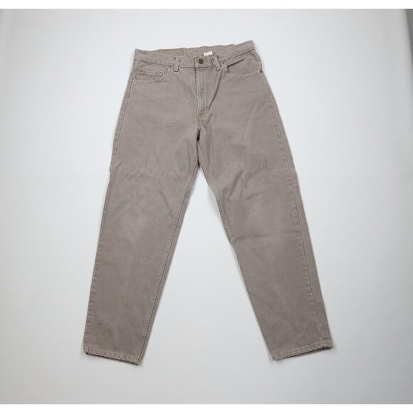 Vintage 90s Levis 550 Mens 36x30 Distressed Relaxed Tapered Leg Jeans Gray USA